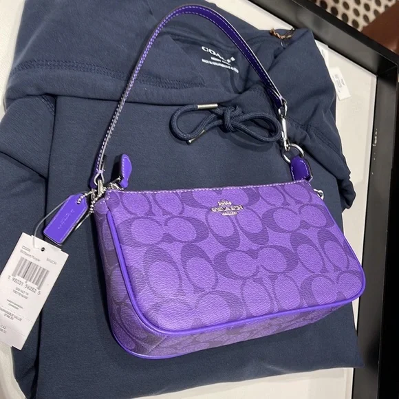 Coach | Bags | Coach Nolita 9 In Signature Canvassilverspot Purple